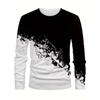 Spring Autumn Men Clothes Fashion Long Sleeve Round Neck Casual T Shirt Men Sport 3D Digital Print Street Style Sport Tops
