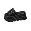 2025 new thick-soled height-increasing cool slippers for women's summer wear super fire French beautiful skirt high-end beach shoes
