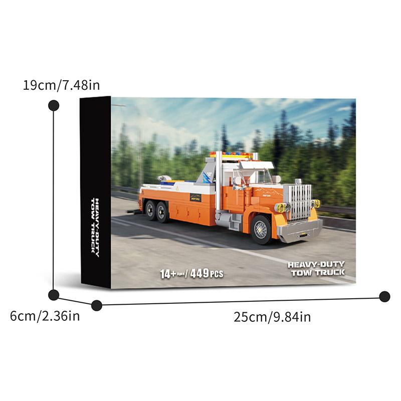 Technical City 449pcs Heavy-duty Tow Truck Model Building Blocks Set Highway Trailer Truck MOC Car Toys For Children Boys Gifts