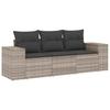 Vidaxl 3-Cz. Set Mobili da Giardino, Cuscini, Grigio Chiaro, Polyrattan