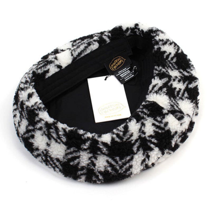 Universal chemistry Fleece Black Check Beret Beret