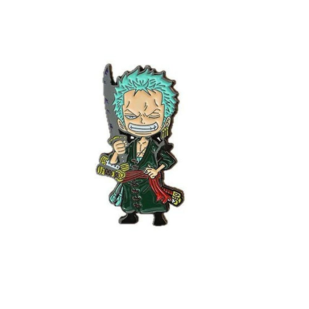 Anime One Piece Enamel Pin Monkey D Luffy And Roronoa Zoro Cartoon Brooches Men Women's Backpack Briefcase Lapel Badges