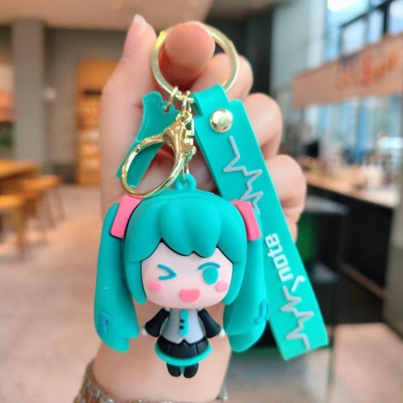 New Style Cartoon Hatsune Miku Keychain Pendant Q Version Cute Beautiful Girl Car Keychain Cute Bag Keychain Couple Pendant