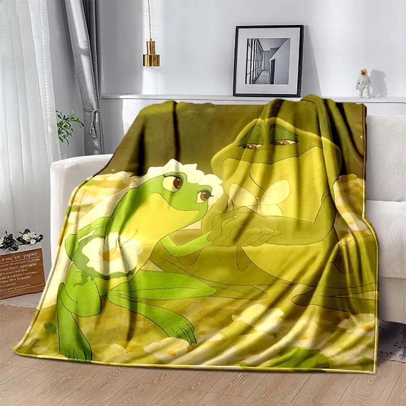 Soft Princess and The Frog Warm Blanket Fluffy Children and Adults Sofa Plush Bedspread Throw Blanket for Sofa Bed
