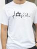 Men Women Summer Cotton Fashion Casual Loose Large Size Coffee and Heartbeat Pattern Printed Round Neck Short Sleeve Tshirt
