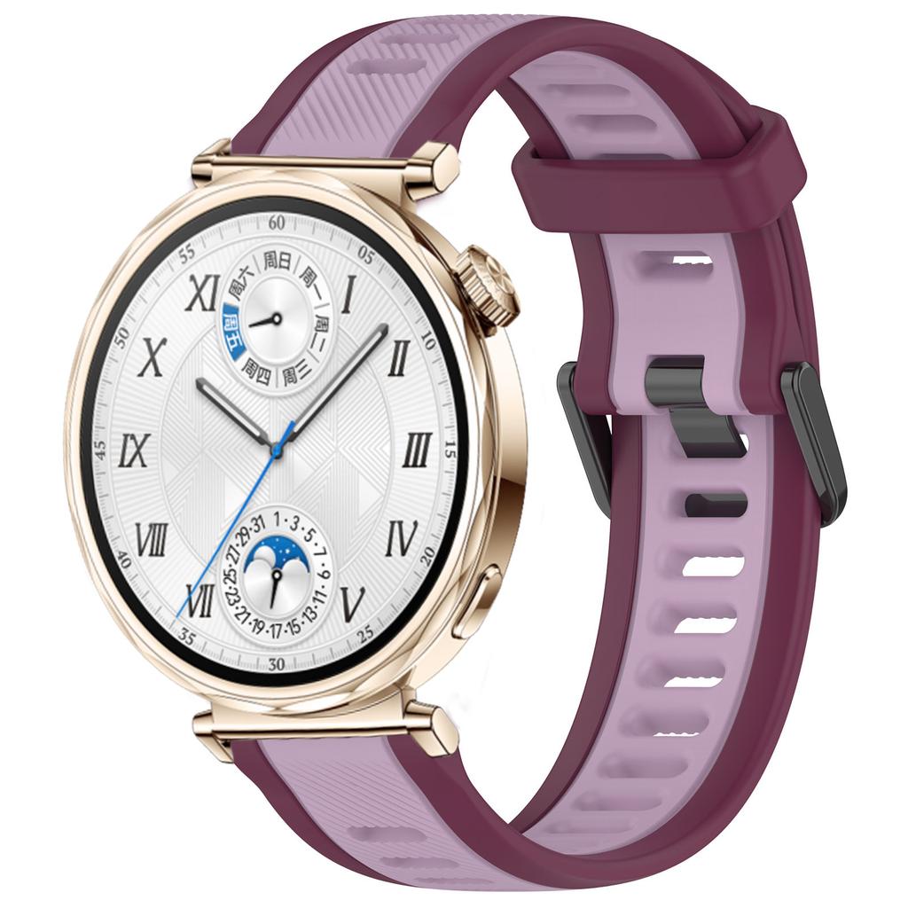 Bracelet en Silicone 18mm Pour Huawei Watch GT5 Pro 42mm GT5 41mm Bracelet Bicolore Rayé Pour Huawei Watch GT4 41mm Correa