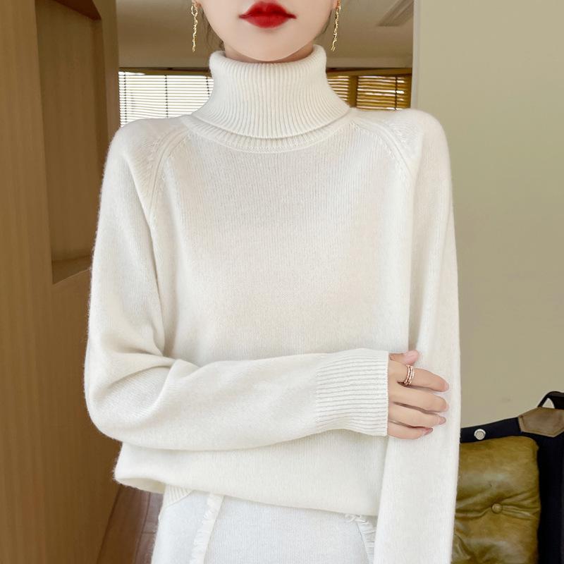 New Women's Casual Autumn/Winter High Neck Velvet Knit Sweater - Solid Color Short Pullover