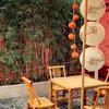 Bamboo Outdoor Table and Chair Set for Courtyard, Balcony, and Homestay Leisure Activities
