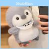Cute Cartoon Penguin With Butterfly Headwear And Scarf Plush Toy Doll Gift For