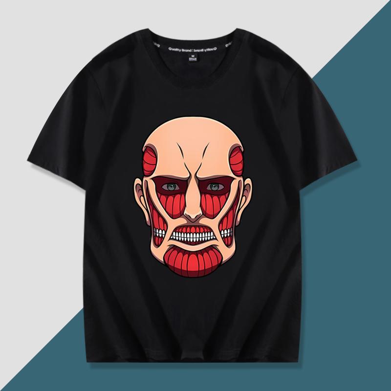 Japanese anime Attack on Titan handsome printed summer 100% cotton T-shirt fashion casual men's streetwear