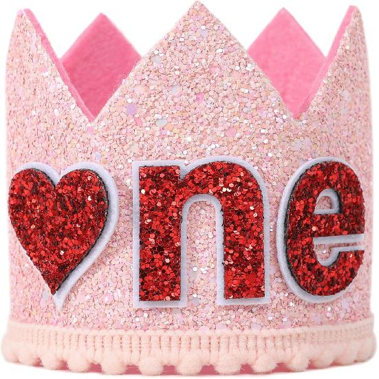 Valentine’S Day Crown - Valentine 1st Birthday Crown,Valentine’S Day First Birthday Party Crown Baby Girl,Our Little Sweetheart,Valentine
