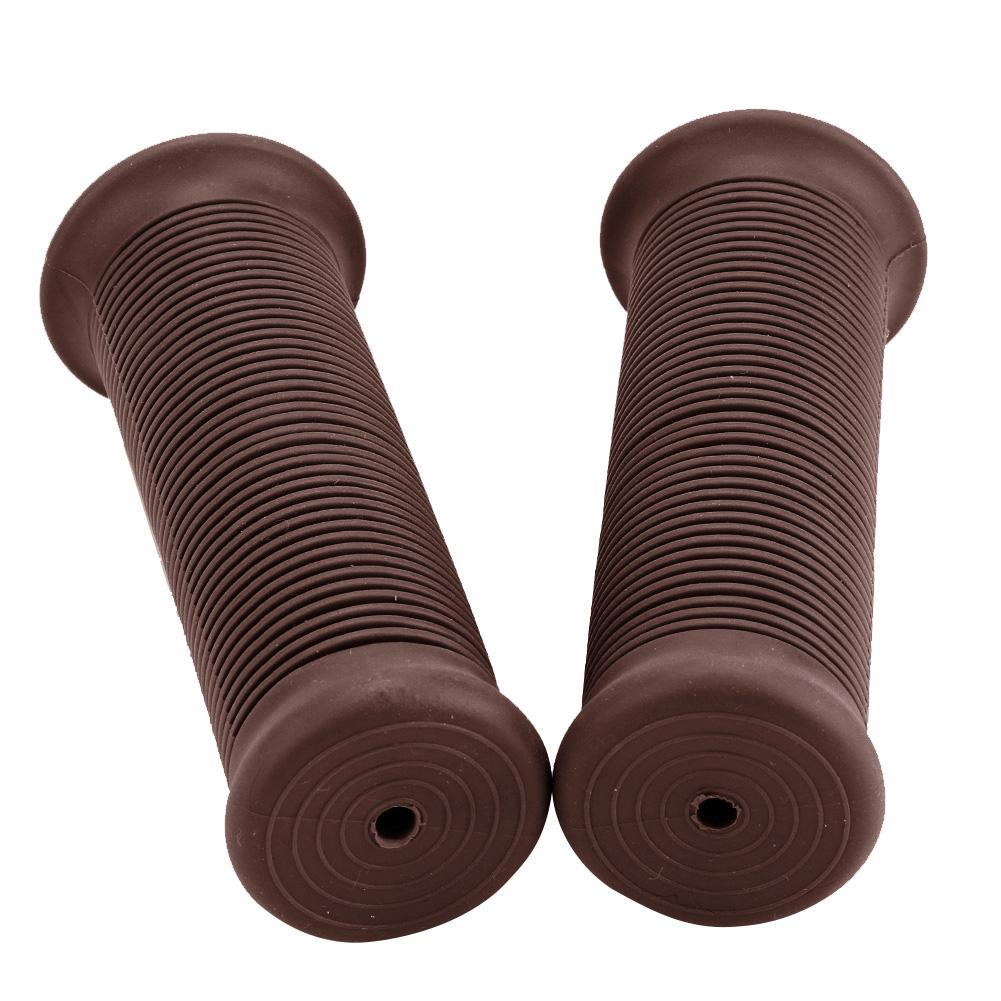 2Pcs 22mm Universal Vintage Motorcycle Handlebar Grips Throttle Handle Bar Ends (Red Brown)