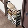 Simple Multiple LayersShoe Rack Multi-purpose Storage Cabinet Black Shoe Rack Shelf Save Space Living Room Shoe Storage Rack