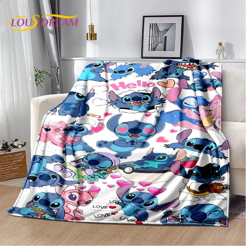 Coperta morbida in flanella con Stitch mostro cartone animato, Coperta da lancio Coperta comoda per picnic Letti Divano Casa Camera da letto Regalo Bambino