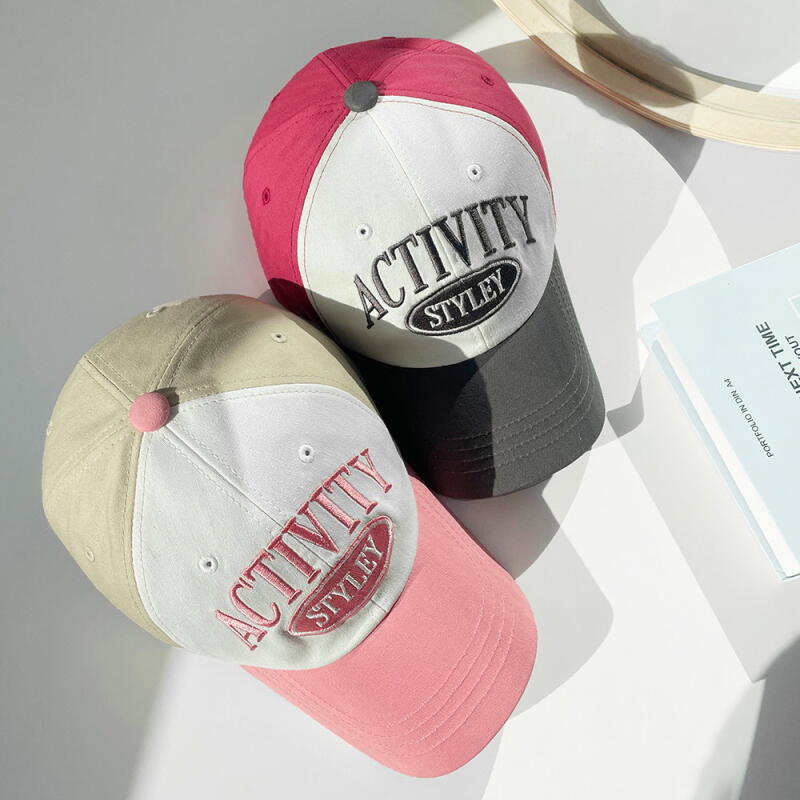 Tsubol Lettering Women s Kitsch Look Color Block Cotton Pink black