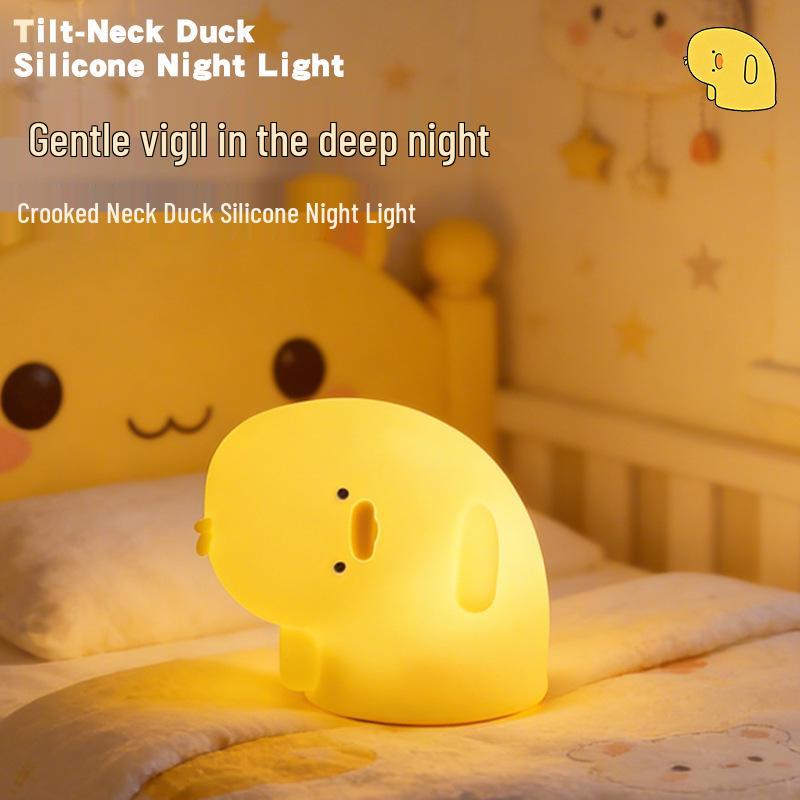 Snoring Cat Silicone Night Light for Kids - Soft Glow Bedside Lamp with Eye Protection
