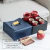 Elegant Portable Ceramic Tea Set with Wooden Tray: 1 Teapot & 4 Cups for Outdoor Adventures
