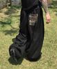 FUZZY SCAN Camo Waist Curved Balloon Pants Black