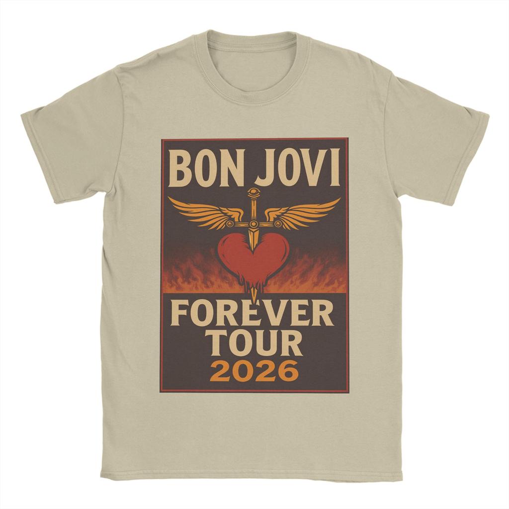 Harajuku T Shirt Summer Bon Jovi Keep The Faith World Tour Cotton Tshirt for Unisex Awesome Wholesale Short Sleeve Tees