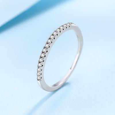 0.15CT super třpytivý moissanit stohovatelné prsteny sterlingové stříbro žena dívka dárek k narozeninám diamant drahokam prsten jemné šperky