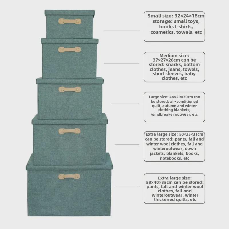 Drawer-Style Folding Storage Basket - Cotton & Linen Fabric