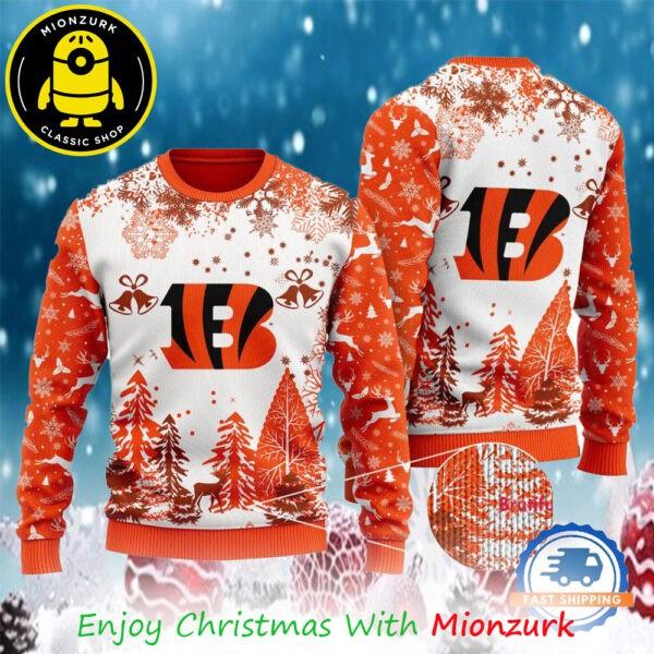 Cincinnati Bengals Logo Football Team NFL Special Xmas Tree 2025 Christmas Ugly Unisex T-Shirt XXXL