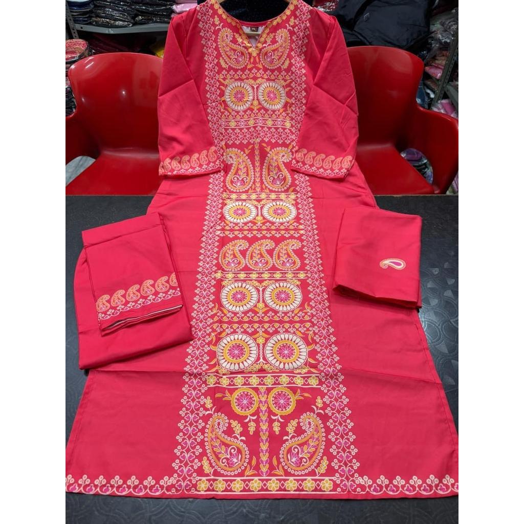 Ensemble Salwar Kameez Ethnique Bollywood pour Femmes Indiennes en Crêpe Doux - Kurti Pantalon Dupatta