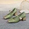 Mary Jane high heels French fairy single shoes 2025 new new Chinese style with skirt thick heel small fragrant shoes female