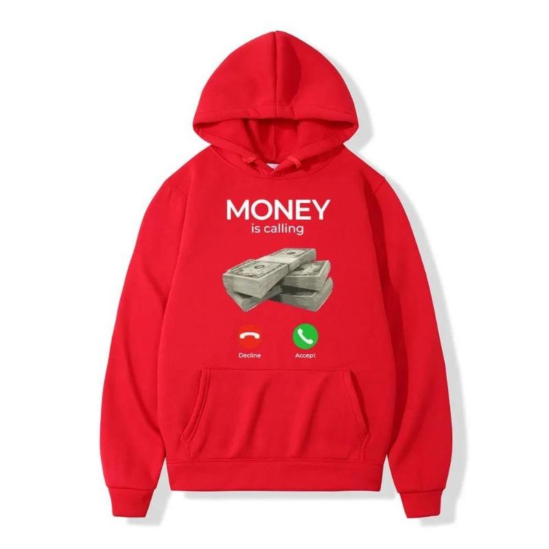 Autumn Winter Man Hoodies Money Is Calling Cash Print Hoodie Men Women Sweatshirt Print Unisex Streetwear Tops Clothes
