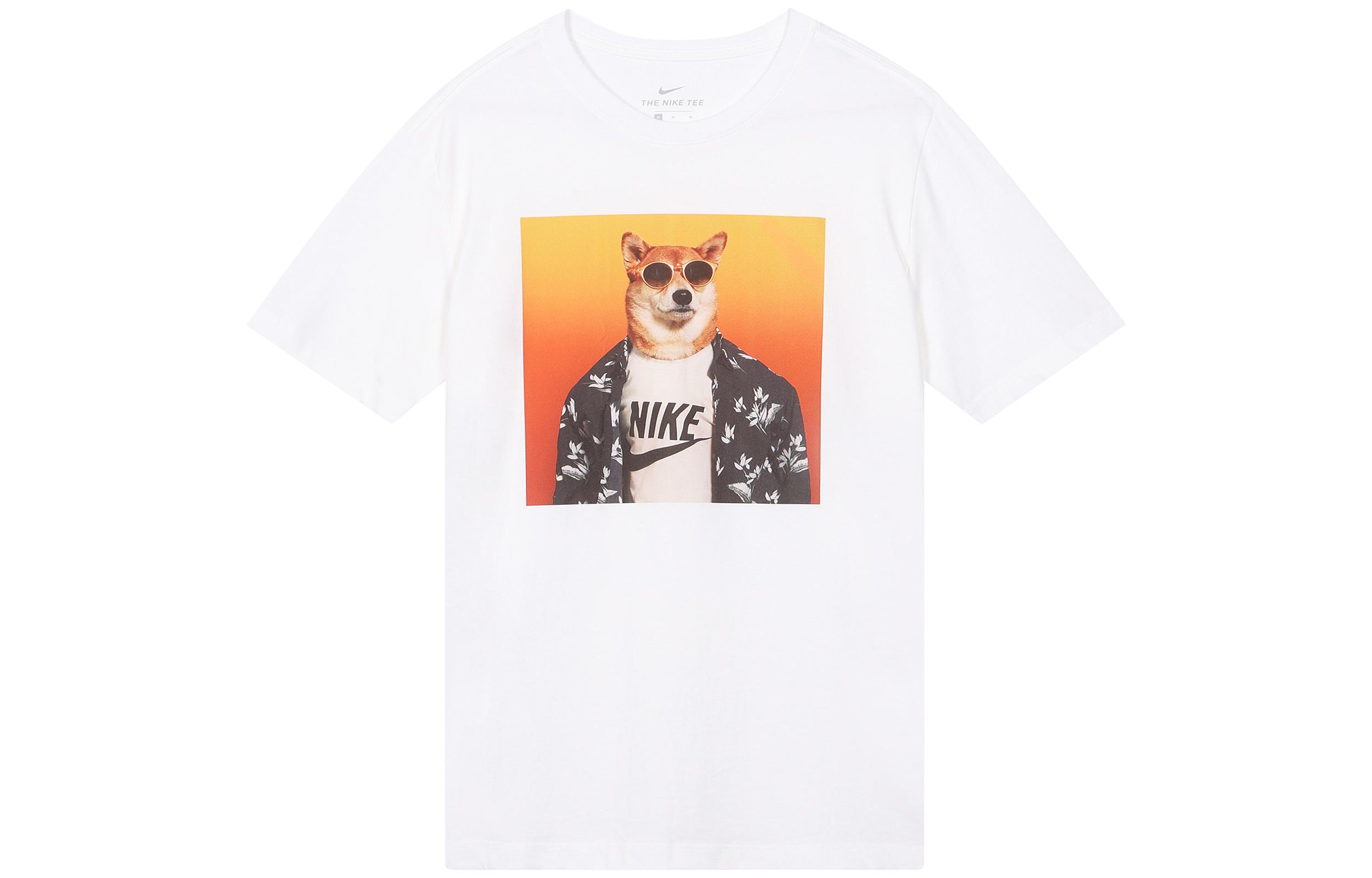 

Nike T Shirts Men s Crew Neck Moderate Straight Fit BQ0186-100 S