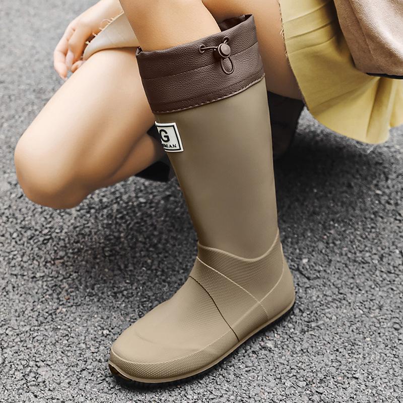 Foldable parent-child rain shoes men's and women's bundle waterproof shoes portable rain boots outdoor camping long water boots