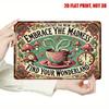 Vintage Metallschild "Embrace the Madness", 2D-gedruckte skurrile Kunst, Böhmisches Zuhause Inspirierender Deko-Akzent