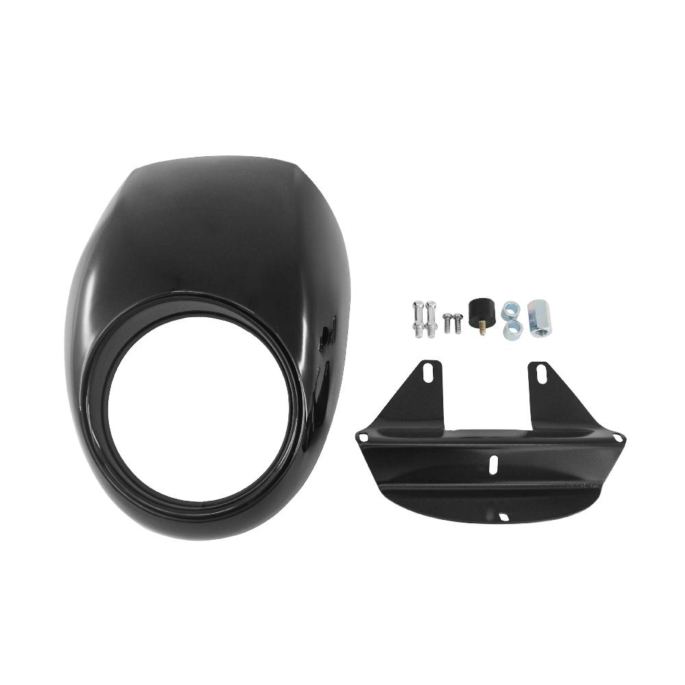 For Harley Sportster Dyna XL 883 XL 1200 Motorcycle Head light Mask Headlight Fairing Front Cowl Fork Mount XL883 XL1200 Matt