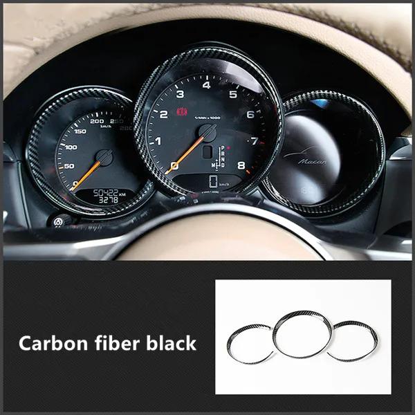 Carbon Fiber Color Dashboard Oil Meter Circles Frame Decoration Sticker Trim For Porsche Macan 2014-21 Interior Car Accessories
