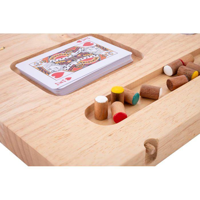 Engelhart - 350264 - Tock XL Game In Hevea Wood - Folding Box - 6 Players with Cards and Pawns Included
