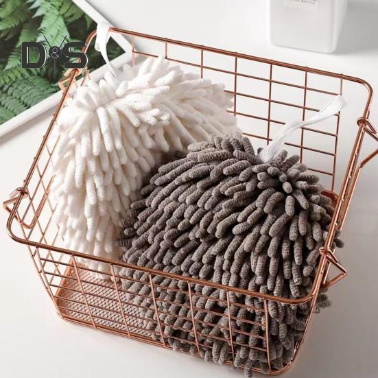 Chenille Hand Towel with Hanging Strap Highly Water Absorbent Soft Superfine Fiber Thickened Reusable Kitchen Bathroom Cleaning Wipe Towel