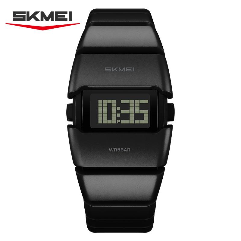 Skmei 2710 Fashion Luxury Men Digital Watch Excel Stainless Steel Band Luminous Calendar Stopwatch Sports Wrist Watch
