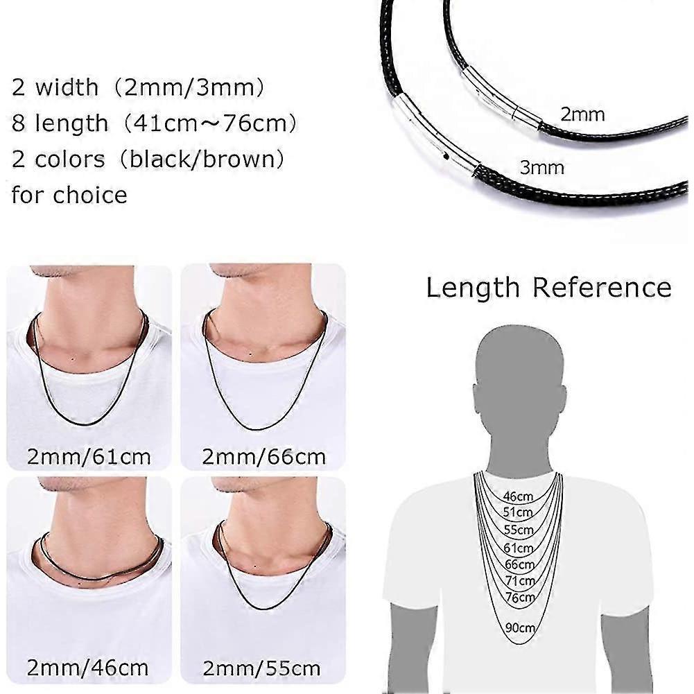 Men Brown Braided Faux Leather Necklace,acsergery Wax Rope Chain,acsergery