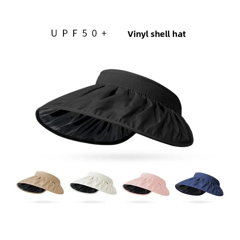 UPF50 Plus Dual Purpose Sun Visor Hat Full Face Protection Foldable Headband for Driving and Hiking