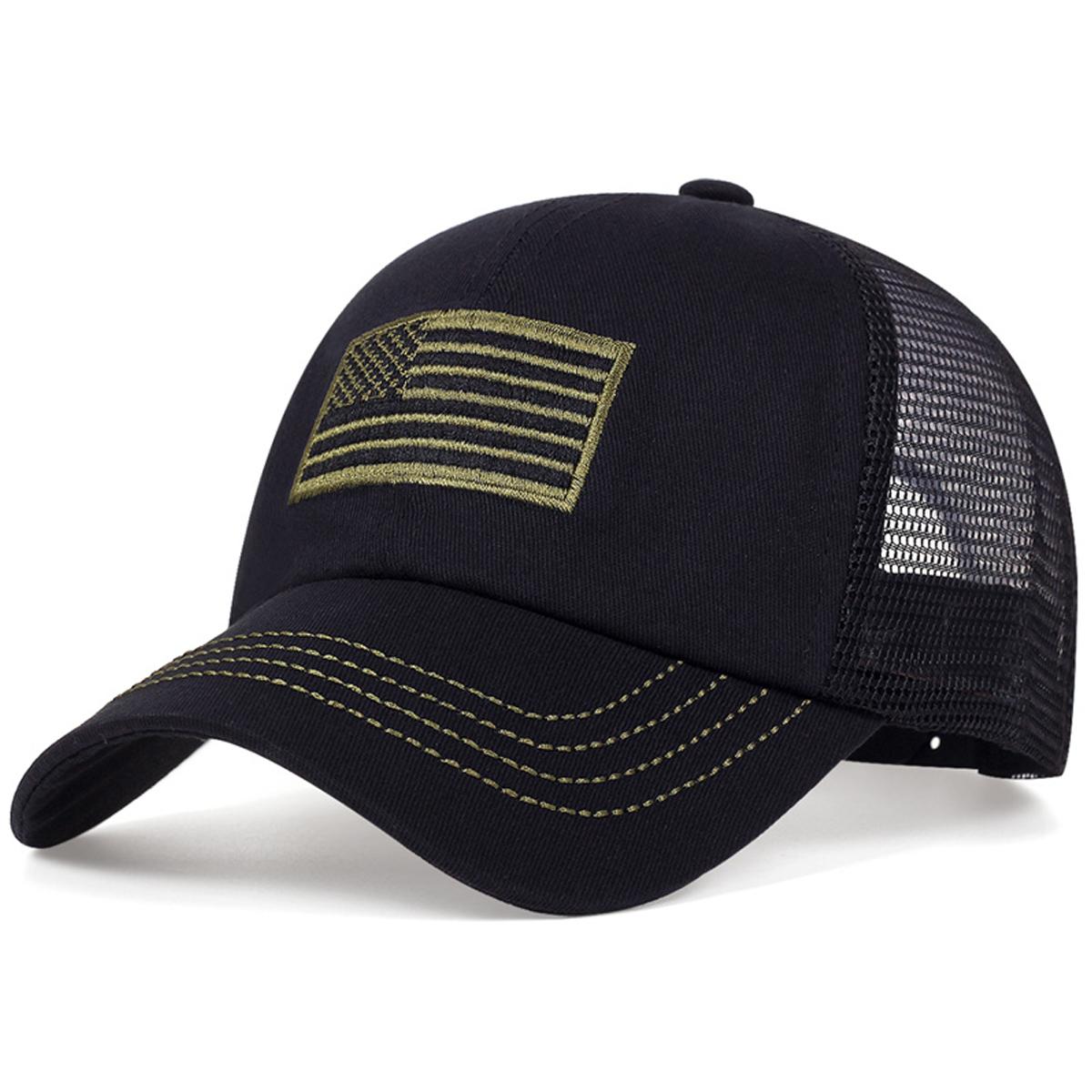 

Літня сітчаста дихаюча бейсболка, чоловічі та жіночі тактичні шапки на відкритому повітрі, модні сітчасті сонцезахисні капелюхи, шапки для гольфу чорний