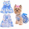 Pet Floral Princess Dress Big Bow Design Lightweight Soft Adjustable Dogs Cats Clothes For Walking