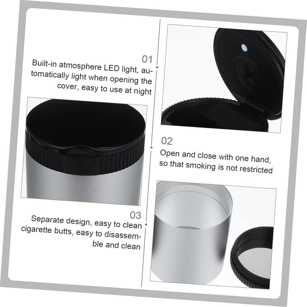 BUGUUYO Led Light Car Ashtray Car Ash Holder Car Ash Cup Cigarette Ash Holder Mini Lighter Led Lights