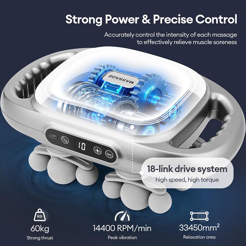 18-Head Fascia Gun High-Frequency Vibration Body Massage Gun Waist Back Massager Neck Shoulder Massage Machine Muscle Masajeador