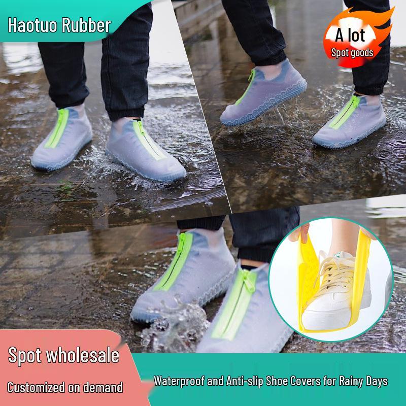 Waterproof Anti-Slip Silicone Rain Shoe Covers for Adults & Kids - Easy On/Off, Durable, Portable