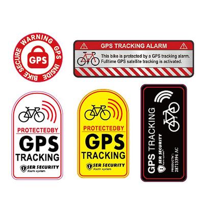 Gps Tracking Alarm Sticker Reflective Bicycle Warning Sticker Anti-Theft Decal For Motorcycle Scooter Car Warning