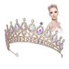 Wedding Tiara Bridal Crown Baroque Water Drop Crystal Crown Birthday Wedding Color Crystal Alloy Large Crown