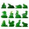 Golden Zodiac Animal Figurines Set: Dog, Rat, Ox, Tiger, Rabbit, Dragon, Snake, Horse, Sheep, Monkey, Rooster & Pig - Gift In Stock.