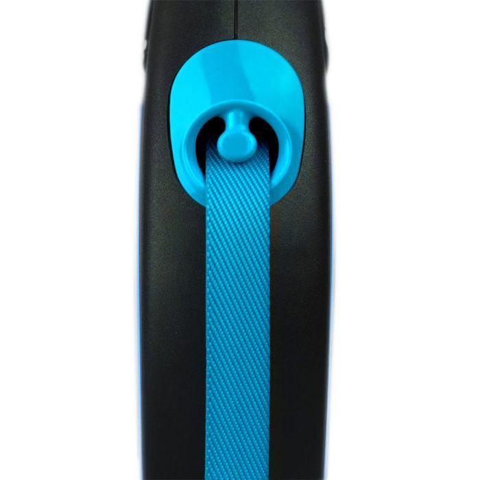 Laisse - Flexi - New Neon M Tape - 5 m - Noir/Bleu - Pour chiens jusqu'à 25 kg
