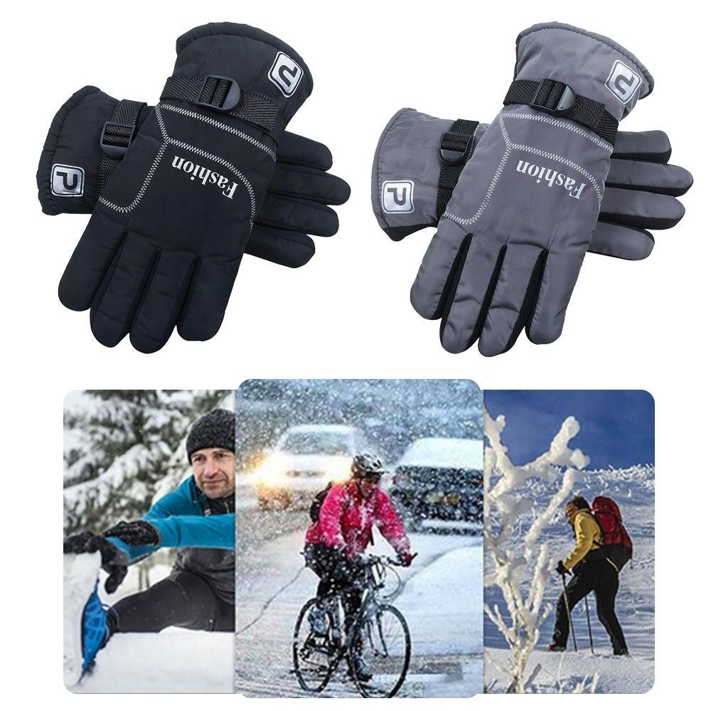 Fashion Waterproof Ski Gloves Warm Thermal Comfortable Snow Gloves Fleece Lined Winter Gloves Running
