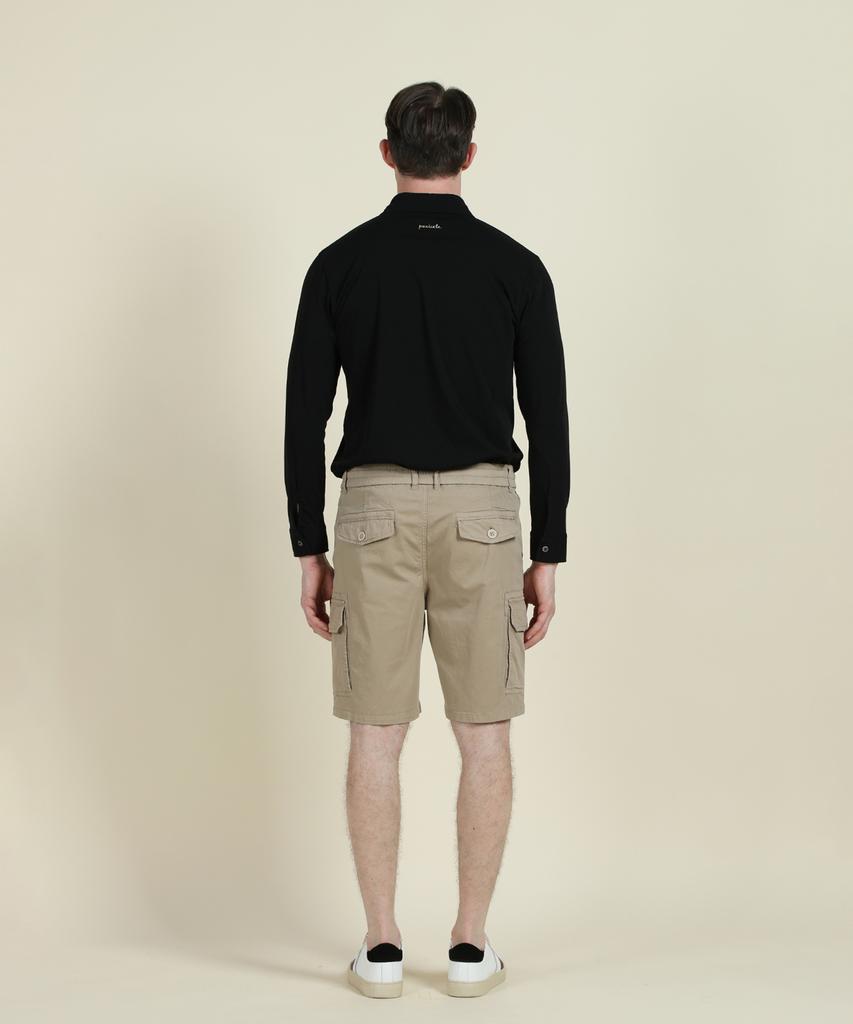 PANICALE Beige Drawstring Cargo Shorts